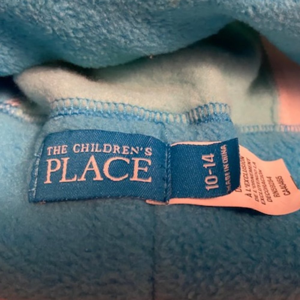 $10 ADD ON Children's Place Girls Blue White Fleece Pom Pom Toque Size 10-14 - Picture 3 of 7